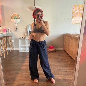 Navy Blue Parachute Pants